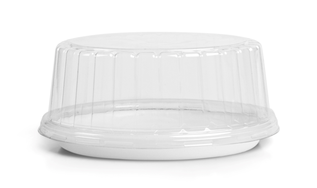 EMBALAGEM BOLO 18CM TAMPA ALTA BASE BRANCA Ø21,5X9,1CM 100UN