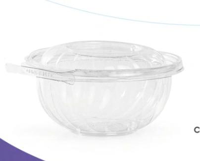 POTE 450ML MINI SALADEIRA TAMPA BAIXA REDON C/ LACRE PET (2X50)