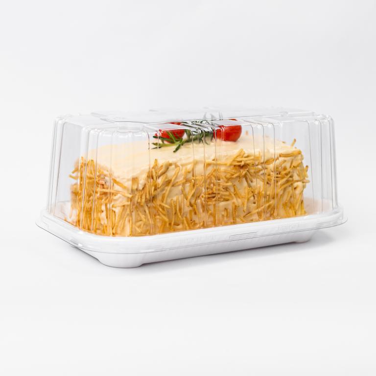 BANDEJA EPS FF64 TAM16X27 X11,4CM C/TAMPA PET ALTA