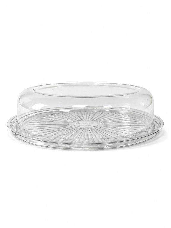 EMBALAGEM BOLO 18CM TAMPA LISA BAIXA TRANSPAR Ø22X6,4CM 50CJ
