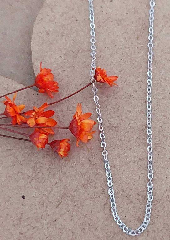 Corrente feminina elo tam 3 mm x 80 cm, fecho boia
