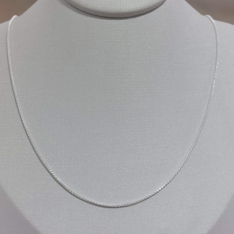 Corrente feminina pipoca branca tam 2 mm x 45 cm