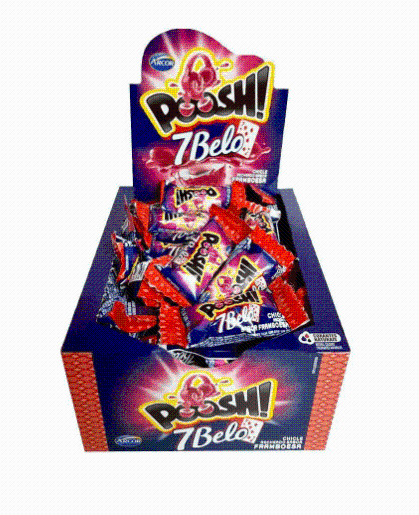Chiclete Poosh 7belo Framboesa 200g