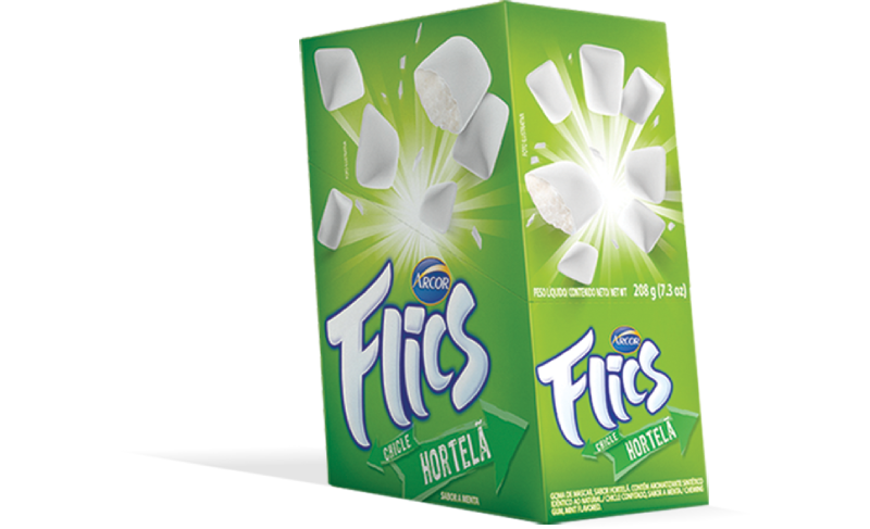 Chiclete Flics Hortelã 204g