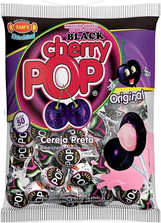 Pirulito Cherry Pop black 50un
