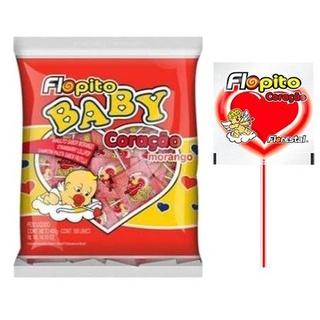 Pirulito Flopito Baby Morango 200G