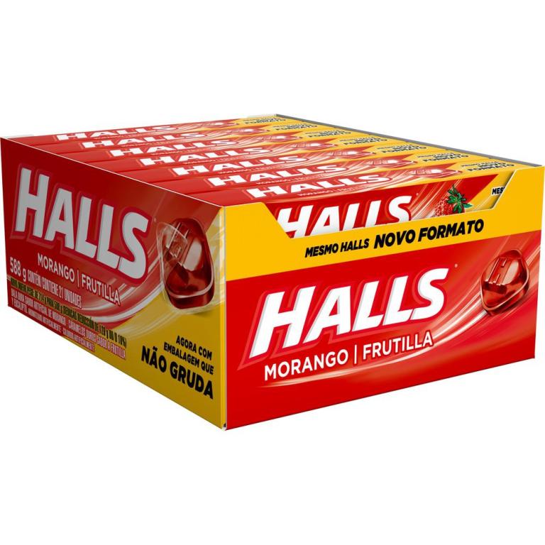 drops halls morango 21un