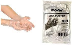 luva plastica 100un