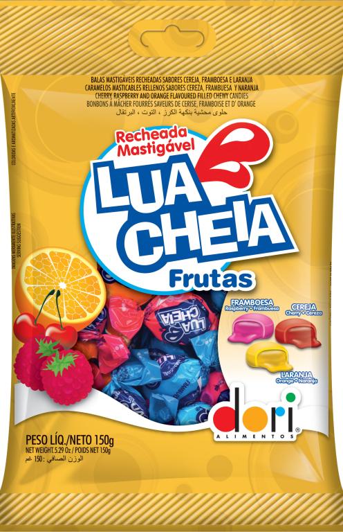 Bala Lua Cheia Frutas 600g