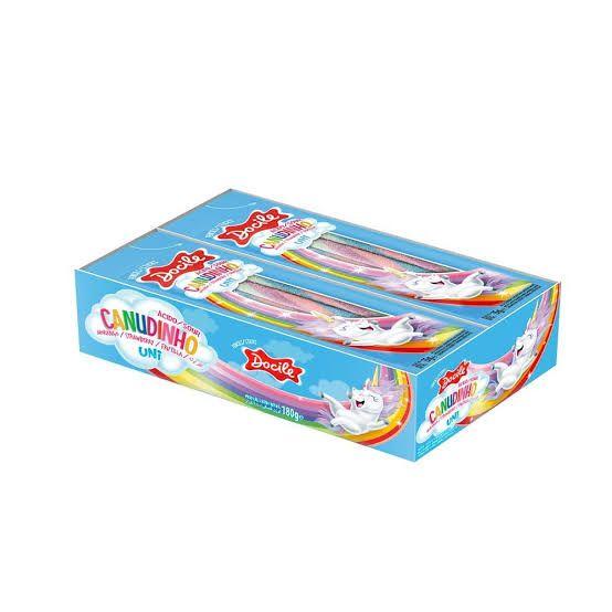 Canudinho Docile Unicornio Sabor Morango Azedinho 15g