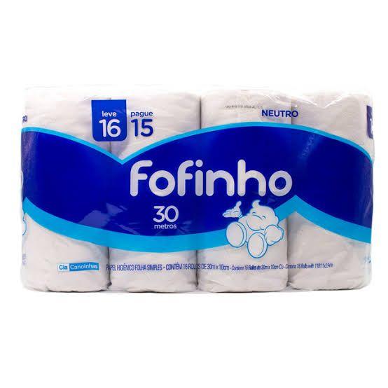 Papel Higiênico fofinho folhas simples 16 rolos