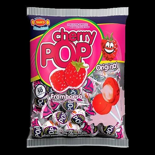 Pirulito Cherry Pop Framboesa 50un