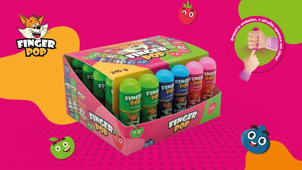 Pirulito Finger Pop Sabor Variados 240g