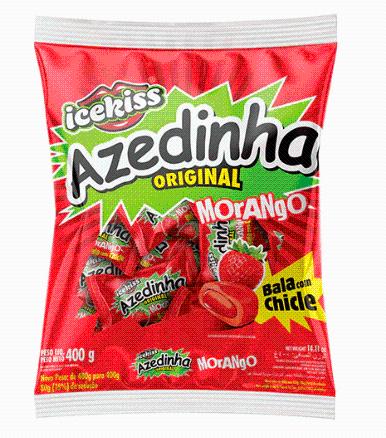 Bala Morango Azedinha Icekiss 500g