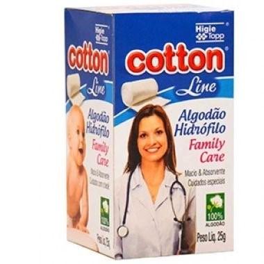 ALGODÃO COTTON LINE HIDRÓFILO 25GR. PC-10X1UN.
