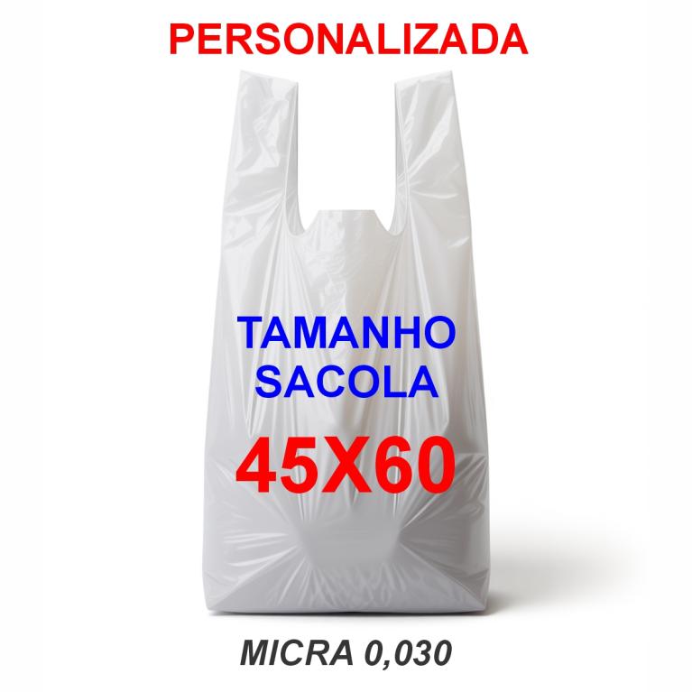 SACOLA  PERSONALIZADA 45X60 VIRGEM PCT C/ 1.000 UND (MICRA 0,027 - 6,0KG)