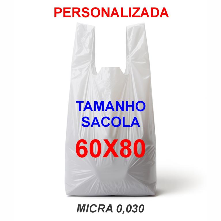 SACOLA PERSONALIZADA 60X80 VIRGEM PCT C/ 1.000 UND (MICRA 0,030 - 12,0KG)