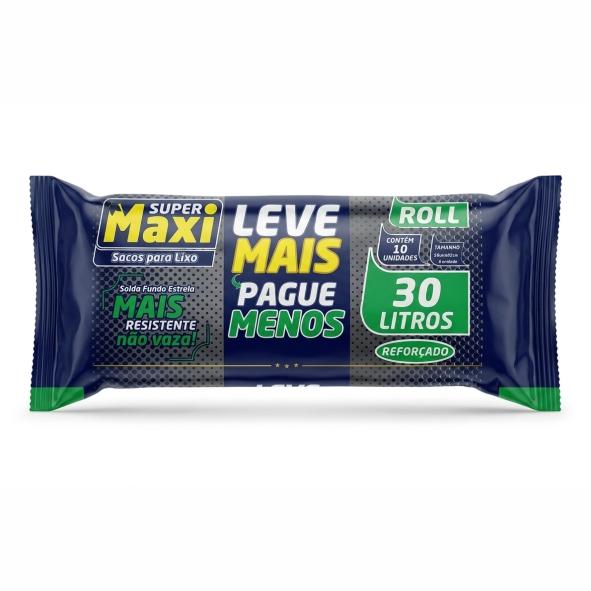 SACO PARA LIXO SUPER MAXI PROMO ***ROLO*** LV70 PG60 30L PCT C/ 70 UND - FARDO C/ 06 PCTS