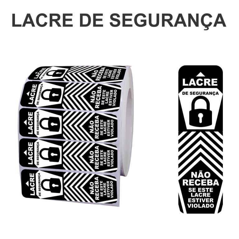 ETIQUETA LACRE DE SEGURANCA ***PRETO*** 1X0 - 30X95X30M PCT C/ 2 UND - MXE