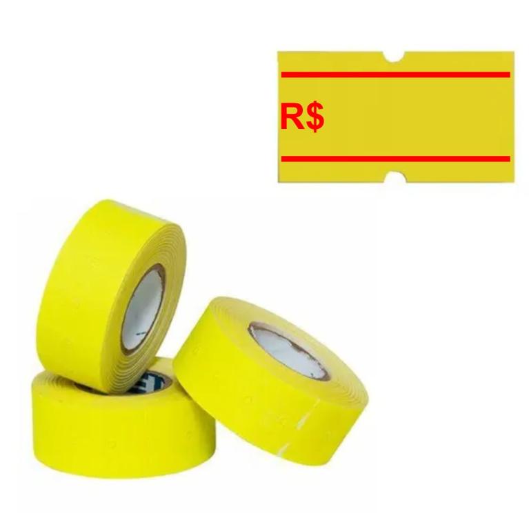 ETIQUETA MX 5500/M-14 ***AMARELA***R$*** 22X12mm PCT C/ 10 ROLOS