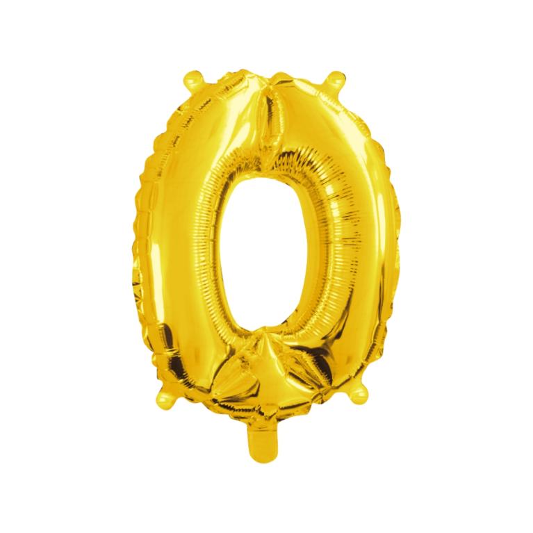 BALAO NUMERO *0* *DOURADO* 16'' UND. PCT C/ 05 UND.