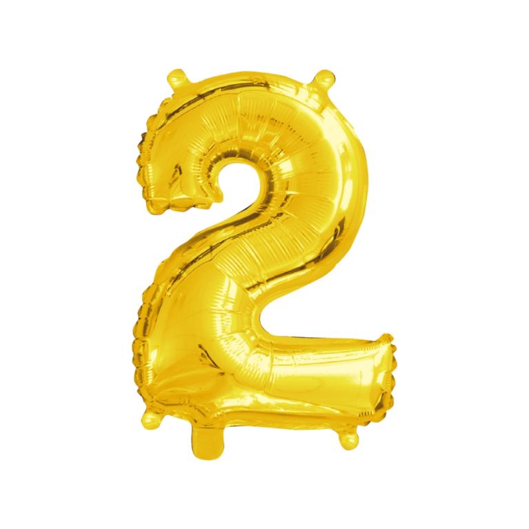 BALAO NUMERO *2* *DOURADO* 16'' UND. PCT C/ 05 UND.