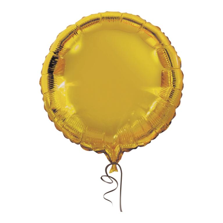 BALAO *BOLA* *DOURADO* 18'' UND. PCT C/ 05 UND.