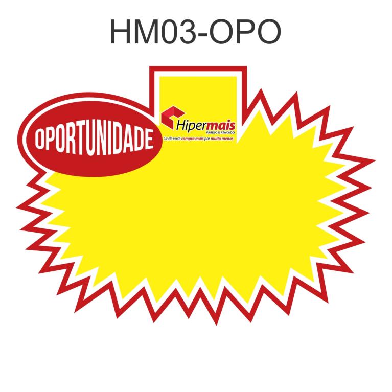 CARTAZ HIPERMAIS HM03-OPO 20X15CM PCT C/ 100 UND.