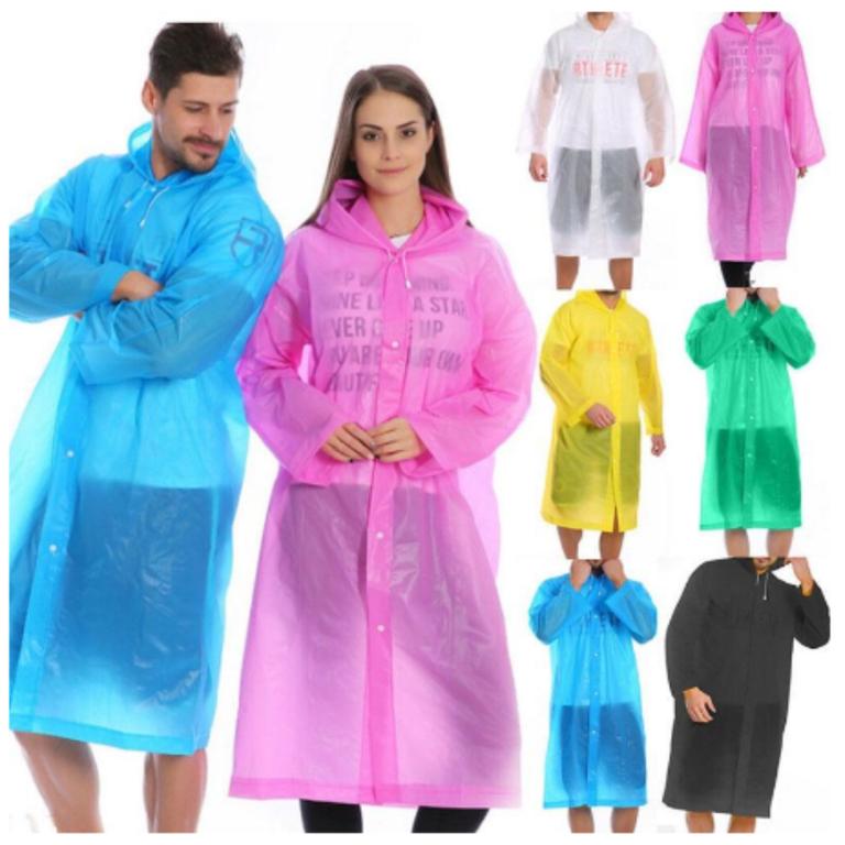 CAPA DE CHUVA C/ CAPUZ DESCARTÁVEL TAM. ADULTO ***CORES*** UND.