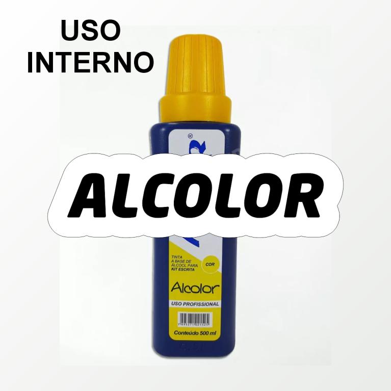 TINTA METIQ 500ML ***ALCOLOR*** ***AMARELA***