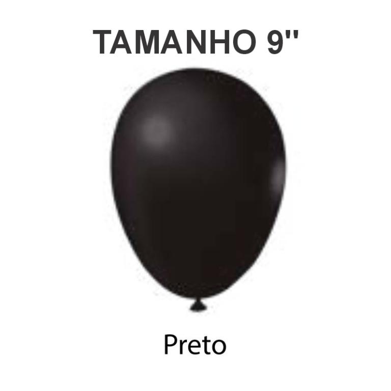 BALÃO 9'' ***PRETO*** C/ 10 UND. - MXF