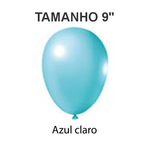 BALÃO 9'' ***AZUL CLARO*** C/ 10 UND. - MXF