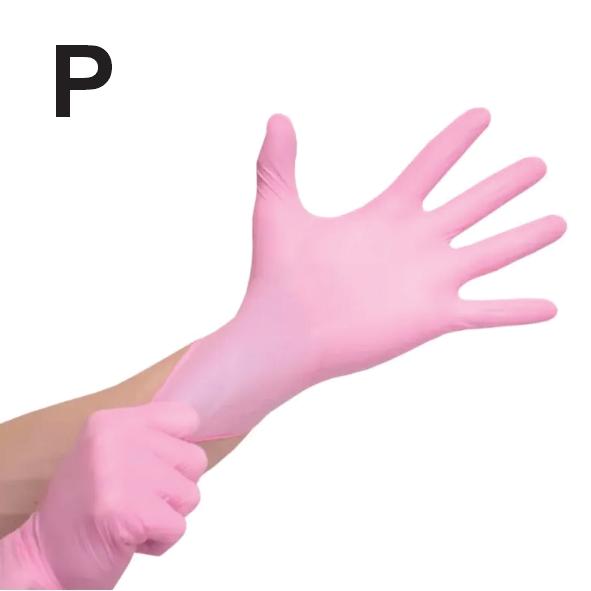LUVA NITRILICA **P** ROSA S/ PO NÃO CIRURGICO C/ 100 UND.