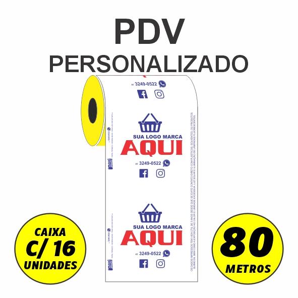 BOBINA TERMICA PDV 80X80  ***PERSONALIZADO*** CAIXA C/ 16UND. - MXE