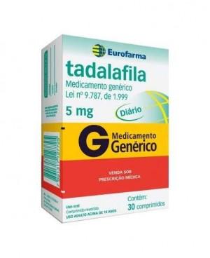 TADALAFILA 5MG CX 30 COMP REV GEN