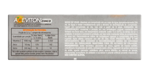 VITAMINA C ACEVITON ZINCO COMP EFERV 1 TB X 10 CIMED