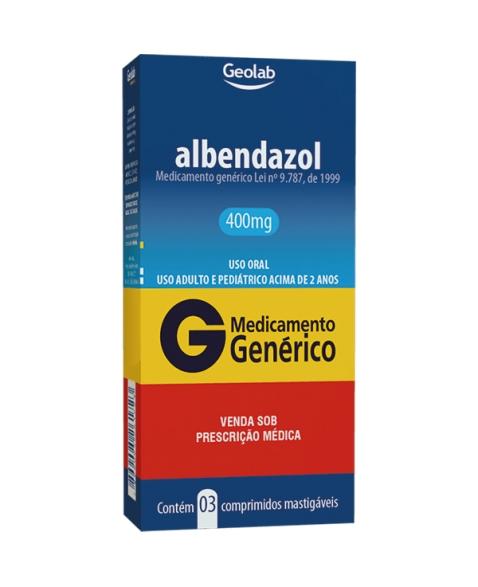 ALBENDAZOL 400MG 3CPR MASTIGAVEL GEOLAB