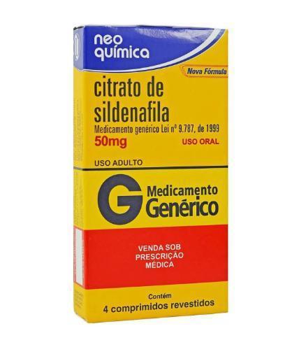 SILDENAFILA 50 MG 4 CP . C/36 NO COMBO NEO QUIMICA (CITRATO)