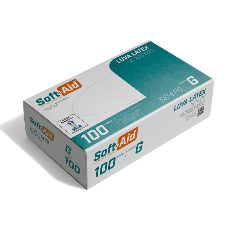 LUVA LATEX SOFT AID C/ PO G C/20 (D)