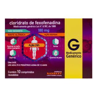 FEXOFENADINA 180MG 10CP REV G. RANBAXY