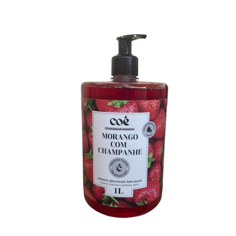 SABONETE LIQUIDO MORANGO COM CHAMPANHE HIDRATANTE COE 1L PUMP
