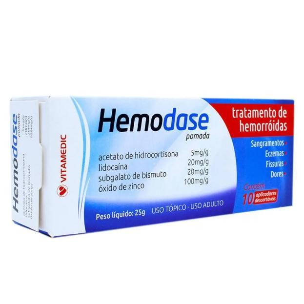 HEMODASE 25GPOM HIDROCORTISONA+LIDOCAINA+BIS+ZINC VITAMEDIC