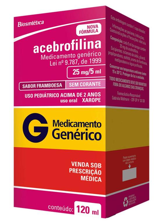 ACEBROFILINA 25MG/5 ML 120ML XPE INF FRAMBOESA G. BIOSINTETICA
