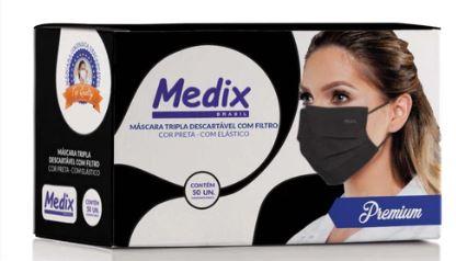 MASCARA TRIPLA C/ELASTICO PRETA CX C/50