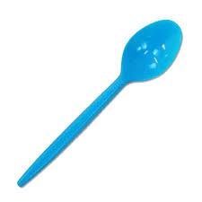 COLHER FORTE NEON SOBREMESA AZUL C/50