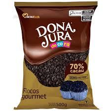 FLOCOS GOURMET 70% CACAU 500 GR DONA JURA