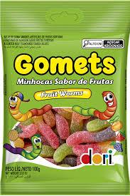 GOMA GOMETS MINHOCAS FRUTAS 700 GRAMAS