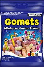 GOMA GOMETS MINHOCAS FRUTAS ACIDAS 600 GRAMAS DORI
