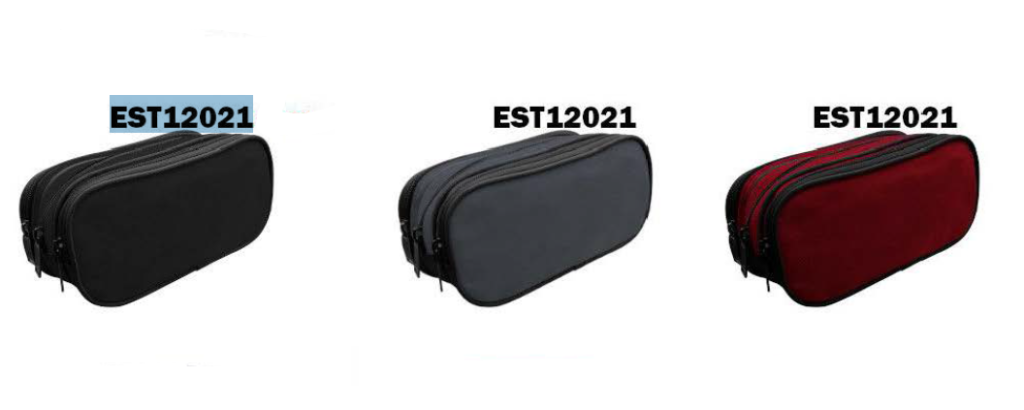 EST112021 ESTOJO ZiPER TRIPLO LISO PRETO 0 5X23X10 CM