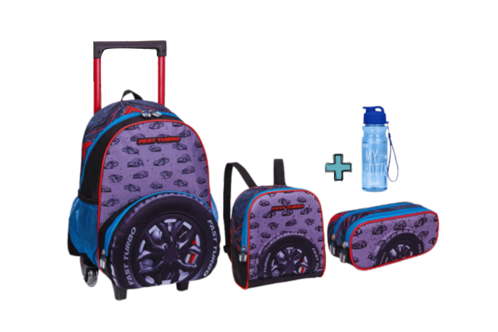 N-IN2578-KP MOCHILETE KIT 03 PCS CRAZY CAR 13"